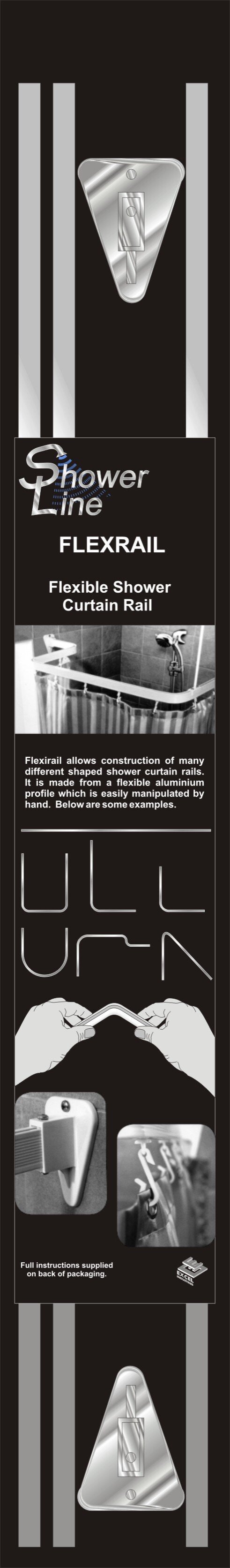 Chrome Flexrail Flexible Shower Curtain Rail