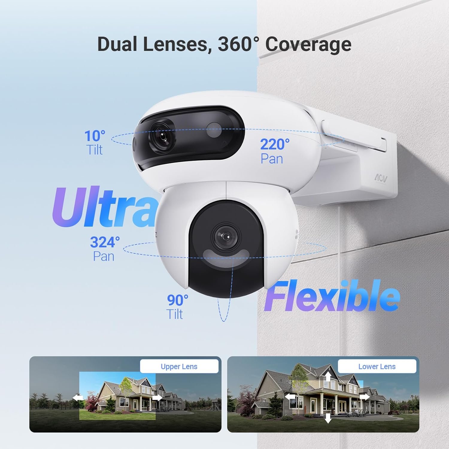 EZVIZ Dual-Lens All-Day Recording Wi-Fi Camera + Solar Panel 8W