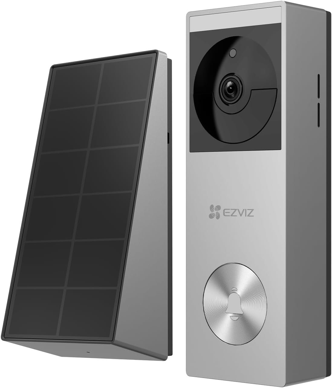 EZVIZ HP3 Pro - Battery Powered WiFi Doorbell Kit with Solar Panel 3MP 2K Grey