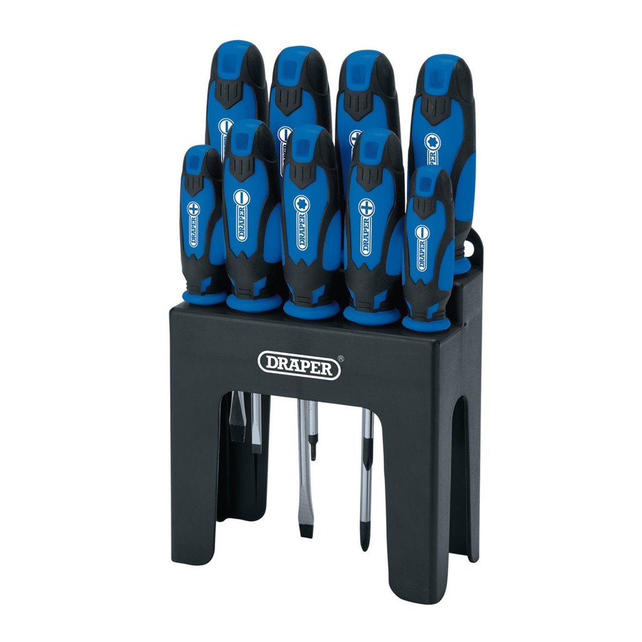 Draper Soft Grip Screwdriver Set, Blue (9 Piece)